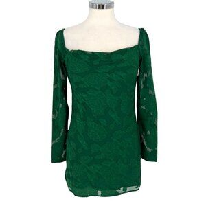 Princess Polly Star Power Mini Dress in Forest Green Size 2 US NWT